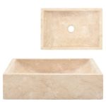 Chiuvetă, crem extralucios, 45x30x12 cm, marmură GartenMobel Dekor