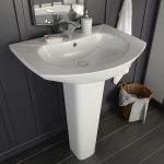 Lavoar cu piedestal, alb, 650 x 520 x 200 mm, ceramică GartenMobel Dekor