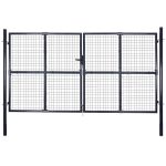 Poartă din plasă de grădină, gri, 289x200 cm, oțel galvanizat GartenMobel Dekor