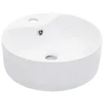 Chiuvetă cu preaplin, alb, 36x13 cm, ceramică GartenMobel Dekor