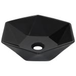 Chiuvetă de baie, negru, 41 x 36,5 x 12 cm, ceramică GartenMobel Dekor