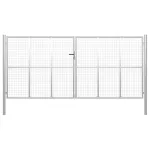 Poartă de grădină, argintiu, 415 x 225 cm, oțel galvanizat GartenMobel Dekor
