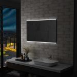 Oglindă cu LED de perete de baie, cu senzor tactil, 100x60 cm GartenMobel Dekor