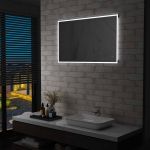 Oglindă cu LED de perete de baie, cu senzor tactil, 100x60 cm GartenMobel Dekor