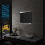 Oglindă cu LED de perete de baie, cu senzor tactil, 60 x 50 cm GartenMobel Dekor