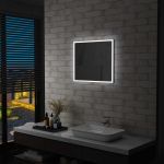Oglindă cu LED de perete pentru baie, 60 x 50 cm GartenMobel Dekor