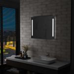 Oglindă cu LED de perete pentru baie, 80 x 60 cm GartenMobel Dekor
