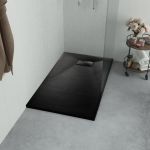 Cădiță de duș, negru, 120 x 70 cm, SMC GartenMobel Dekor