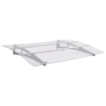 Copertină de ușă argintiu și transparent 120x90 cm policarbonat   GartenMobel Dekor