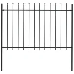 Gard de grădină cu vârf ascuțit, negru, 1,7 m, oțel GartenMobel Dekor