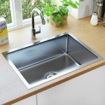 Chiuvetă de bucătărie lucrată manual, oțel inoxidabil GartenMobel Dekor