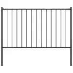 Panou de gard cu stâlpi, negru, 1,7 x 0,75 m, oțel GartenMobel Dekor