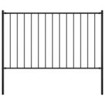 Panou de gard cu stâlpi, negru, 1,7 x 1,25 m, oțel GartenMobel Dekor