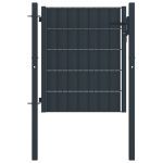 Poartă de gard, antracit, 100x81 cm, PVC și oțel   GartenMobel Dekor