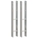 Ancore de gard, 2 buc., argintiu, 8x6x60 cm, oțel galvanizat GartenMobel Dekor