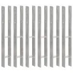 Ancore de gard, 6 buc., argintiu, 7x6x60 cm, oțel galvanizat GartenMobel Dekor