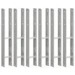 Ancore de gard, 6 buc., argintiu, 8x6x60 cm, oțel galvanizat GartenMobel Dekor