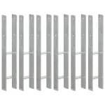 Ancore de gard, 6 buc., argintiu, 9x6x60 cm, oțel galvanizat GartenMobel Dekor