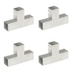 Conectori de grindă, formă T, 4 buc, 71x71 mm, metal galvanizat GartenMobel Dekor