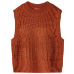 Vestă pulover pentru copii tricotată, coniac, 104 GartenMobel Dekor