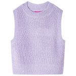 Vestă pulover pentru copii tricotată, liliac deschis, 116 GartenMobel Dekor