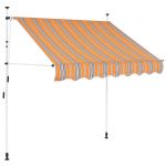 Copertină retractabilă manual, galben & albastru, 100 cm, dungi GartenMobel Dekor