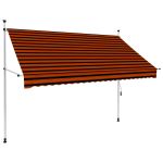 Copertină retractabilă manual, portocaliu și maro, 250 cm GartenMobel Dekor