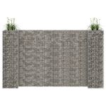 Jardinieră gabion în formă de H, sârmă oțel, 260 x 40 x 150 cm GartenMobel Dekor