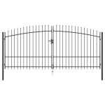 Poartă de gard cu două uși, cu vârfuri de suliță, 400 x 225 cm GartenMobel Dekor