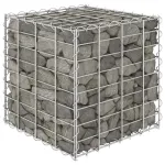 Strat înălțat cub gabion, 40 x 40 x 40 cm, sârmă de oțel GartenMobel Dekor