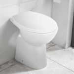 Vas WC fără ramă, închidere silențioasă, + 7 cm, alb, ceramică GartenMobel Dekor
