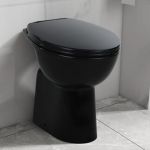 Vas WC fără ramă închidere silențioasă, + 7 cm, negru, ceramică GartenMobel Dekor