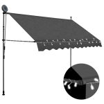 Copertină retractabilă manual cu LED, antracit, 250 cm GartenMobel Dekor