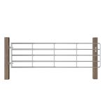 Poartă de câmp cu 5 bare, argintiu, (115-300) x 90 cm, oțel  GartenMobel Dekor
