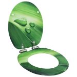 Capac WC închidere silențioasă, verde, MDF, model picătură apă GartenMobel Dekor