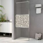 Paravan de duș walk-in, 100 x 195 cm, sticlă ESG, model piatră GartenMobel Dekor