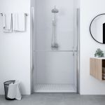 Ușă de duș, negru, 81 x 195 cm, sticlă securizată GartenMobel Dekor