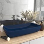 Chiuvetă dreptunghiulară lux, albastru mat, 71x38 cm, ceramică GartenMobel Dekor