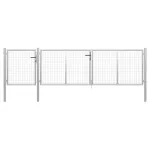 Poartă de grădină, argintiu, 400 x 75 cm, oțel GartenMobel Dekor