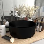 Chiuvetă baie lux, negru mat, 40x15 cm, ceramică, rotund GartenMobel Dekor