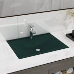 Chiuvetă baie lux, orificiu robinet verde mat 60x46 cm ceramică GartenMobel Dekor