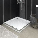 Cădiță de duș cu puncte, alb, 80x80x4 cm, ABS GartenMobel Dekor