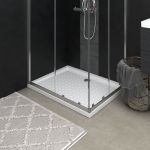 Cădiță de duș cu puncte, alb, 90x70x4 cm, ABS GartenMobel Dekor