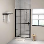 Ușă de duș, negru, 100 x 178 cm, sticlă securizată GartenMobel Dekor