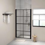 Ușă de duș, negru, 100 x 178 cm, sticlă securizată GartenMobel Dekor