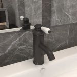 Robinet chiuvetă de baie, gri, 130x180 mm GartenMobel Dekor