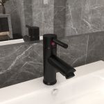 Robinet chiuvetă de baie, negru, 130x176 mm GartenMobel Dekor