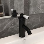 Robinet chiuvetă de baie, negru, 130x180 mm GartenMobel Dekor