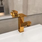 Robinet chiuvetă de baie retractabil, auriu, 157x172 mm GartenMobel Dekor