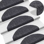 Covorașe scări autoadezive 10 buc. gri închis 65x21x4 cm punch GartenMobel Dekor